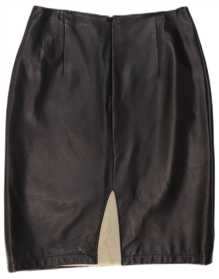 Gai Mattiolo Falda De Cuero Mujer W28 Mediano Negro