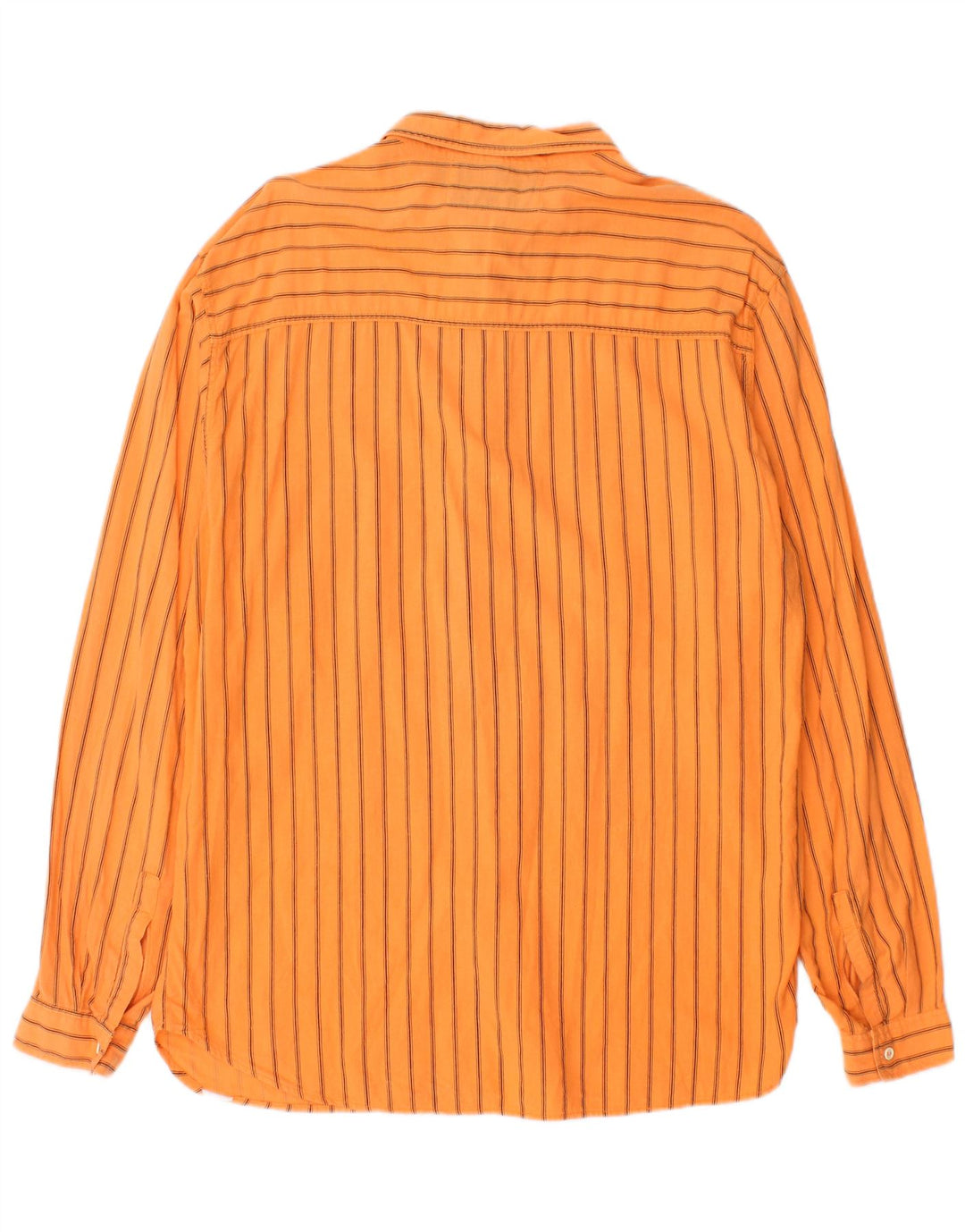 Vintage camisa para hombre grande naranja tela a rayas