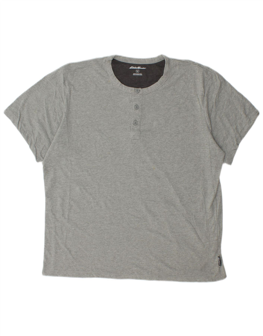 EDDIE BAUER Camiseta Hombre Top Grande Gris Algodón