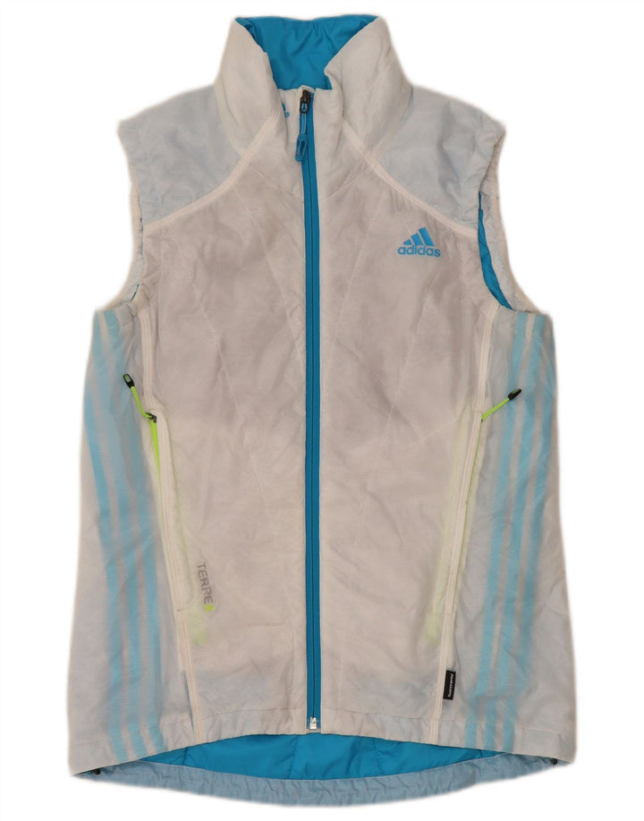 Adidas Mujer Terrex Chaleco Acolchado Reino Unido 12 Medio Blanco Poliéster