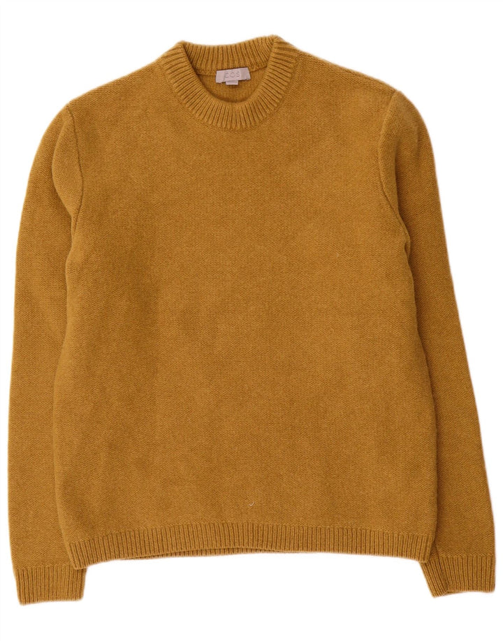 Cos - Jersey de cuello redondo para hombre, talla grande, lana marrón