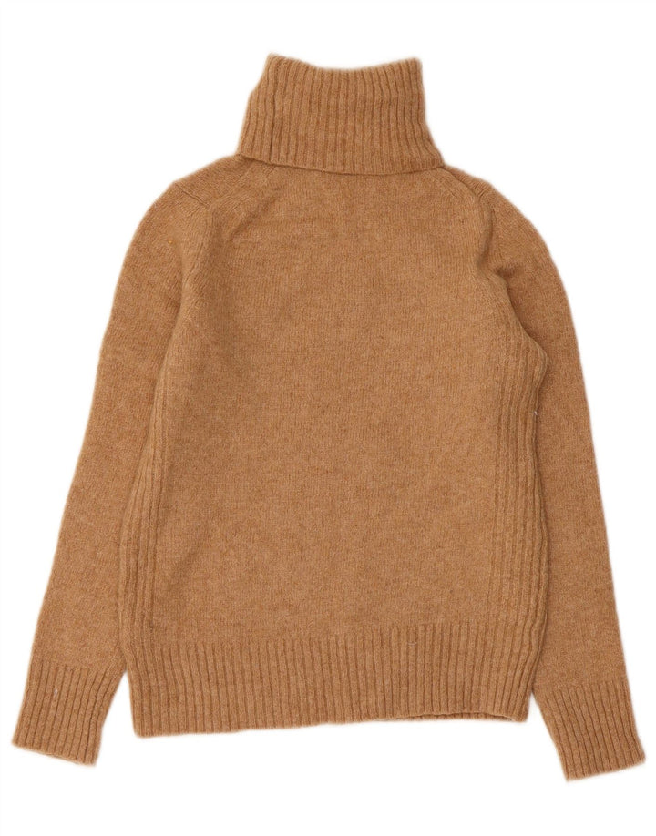 MARKS & SPENCER Suéter tipo jersey con cuello vuelto para mujer Reino Unido 8 Pequeño Lana beige