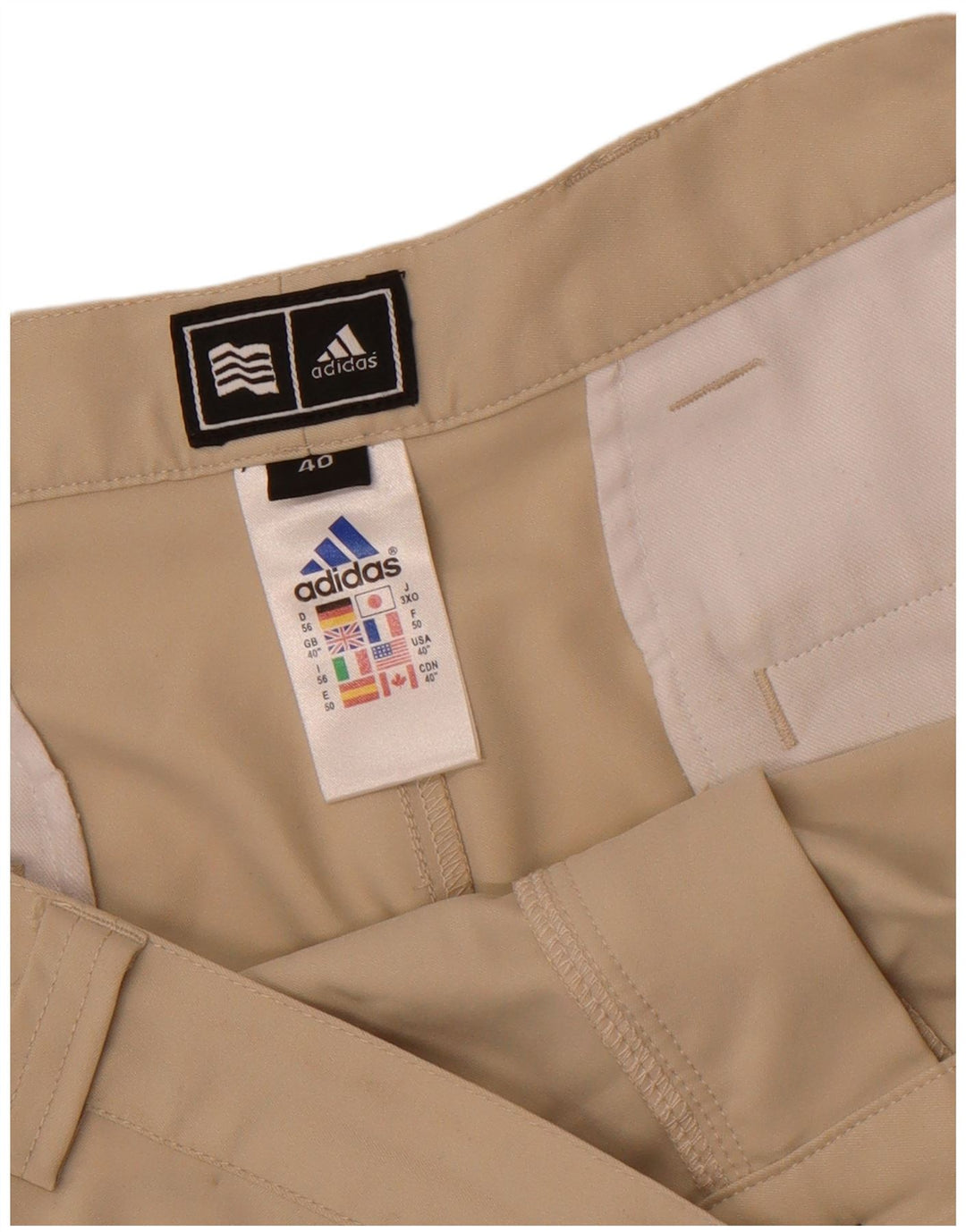 Adidas Hombre Chino Shorts W40 XL Beige Poliéster