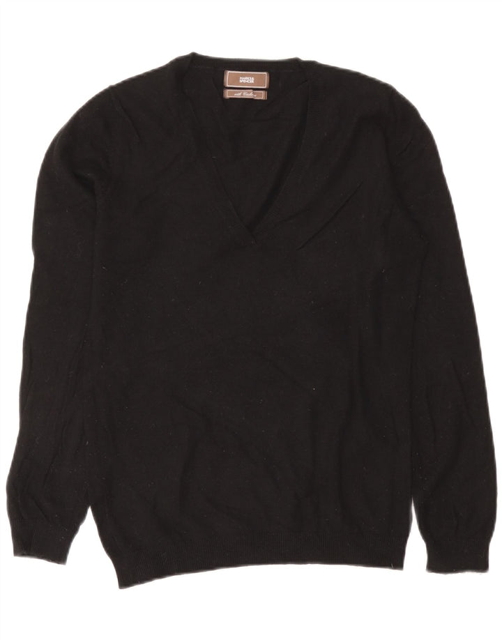 Marks & Spencer Jersey con cuello en V para mujer UK 42 Viscosa negra mediana