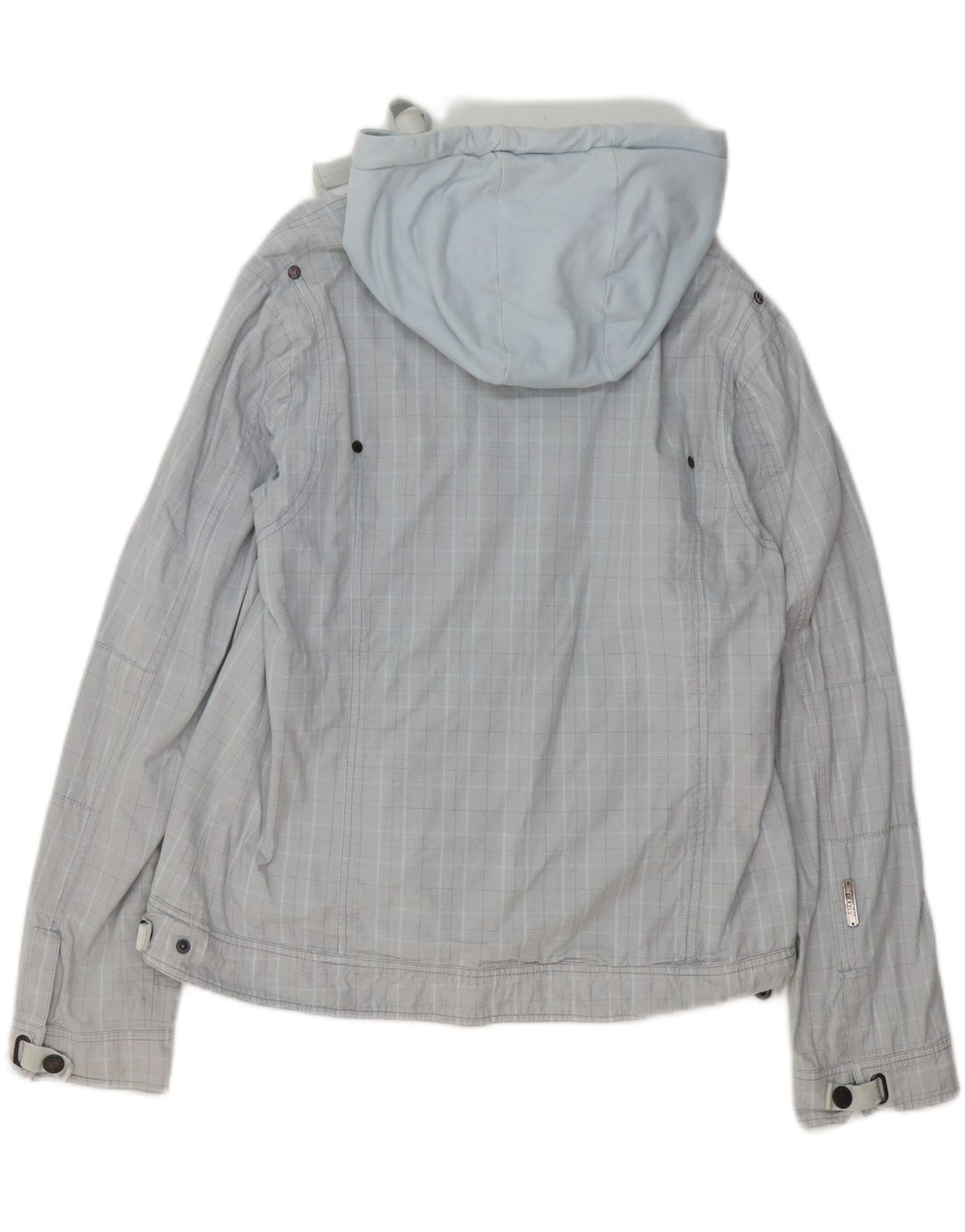 GIGA DX Chaqueta bomber con capucha para mujer US 14 XL Poliéster a cuadros azules
