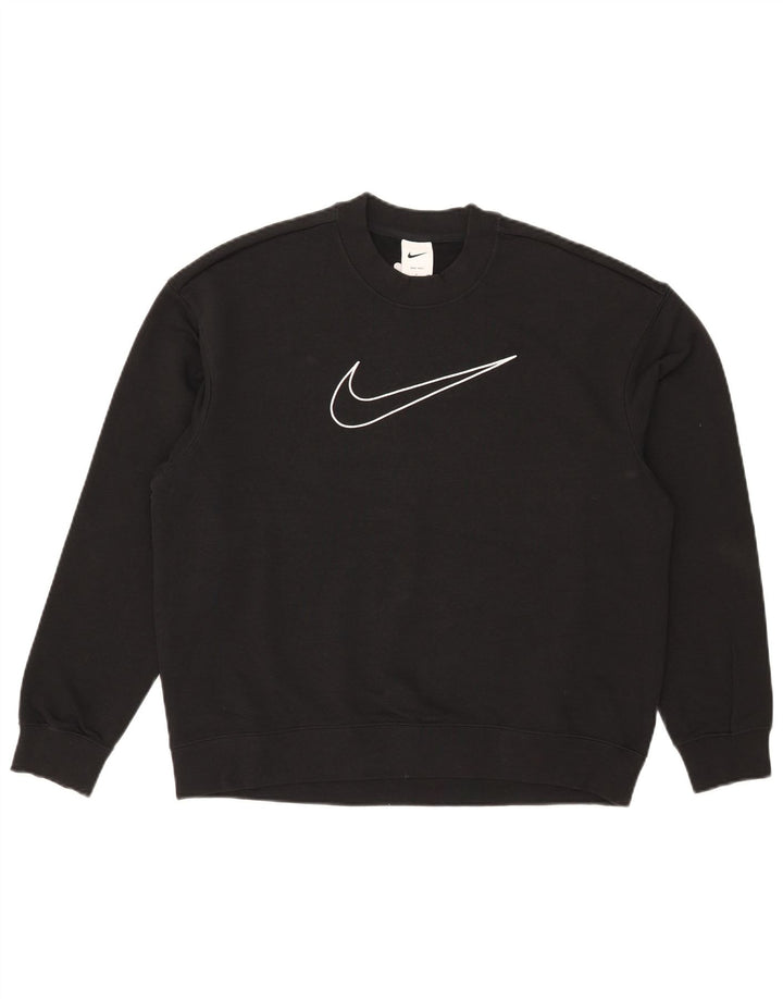 Nike Hombre Dri Fit Graphic Sudadera Jumper Pequeño Algodón Negro