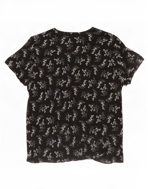 Marks & Spencer Blusa St. Michael para Mujer UK 46 Grande Negro Floral
