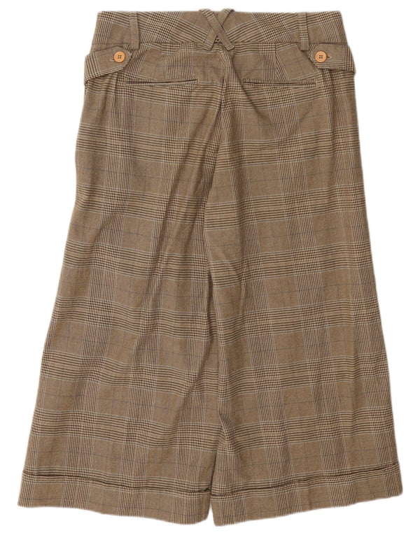 Lee - Pantalones capri de pierna ancha para mujer US 7/8 mediano W30 L20 algodón a cuadros marrón