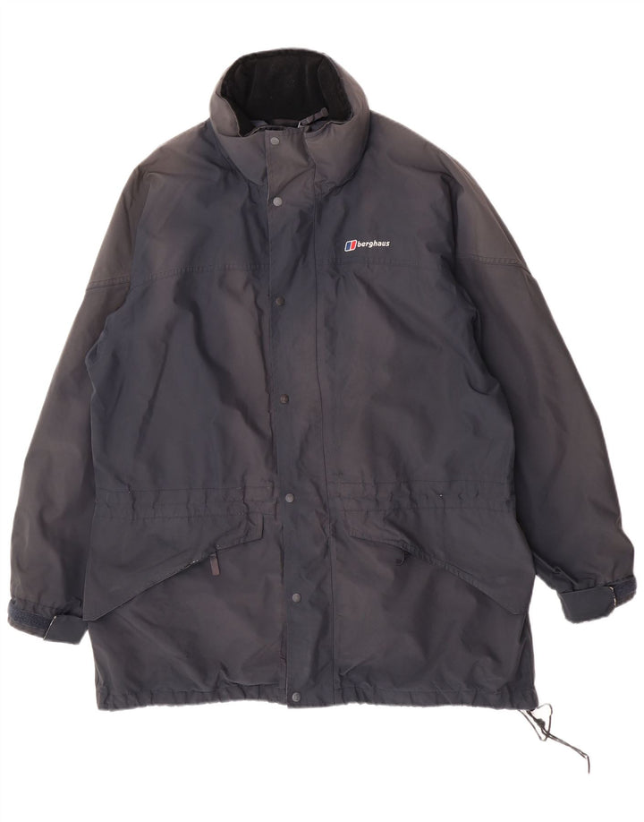 Berghaus Chaqueta impermeable con capucha para hombre UK 42 XL Azul marino Poliéster