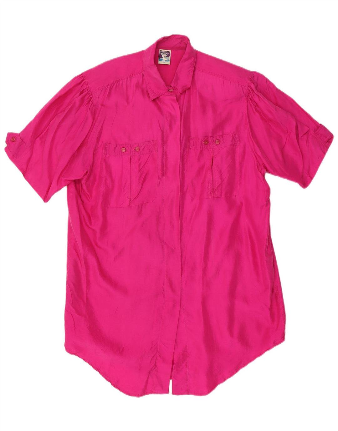 YESSICA Blusa Camisa Manga Corta Mujer EU 38 Seda Rosa Mediana