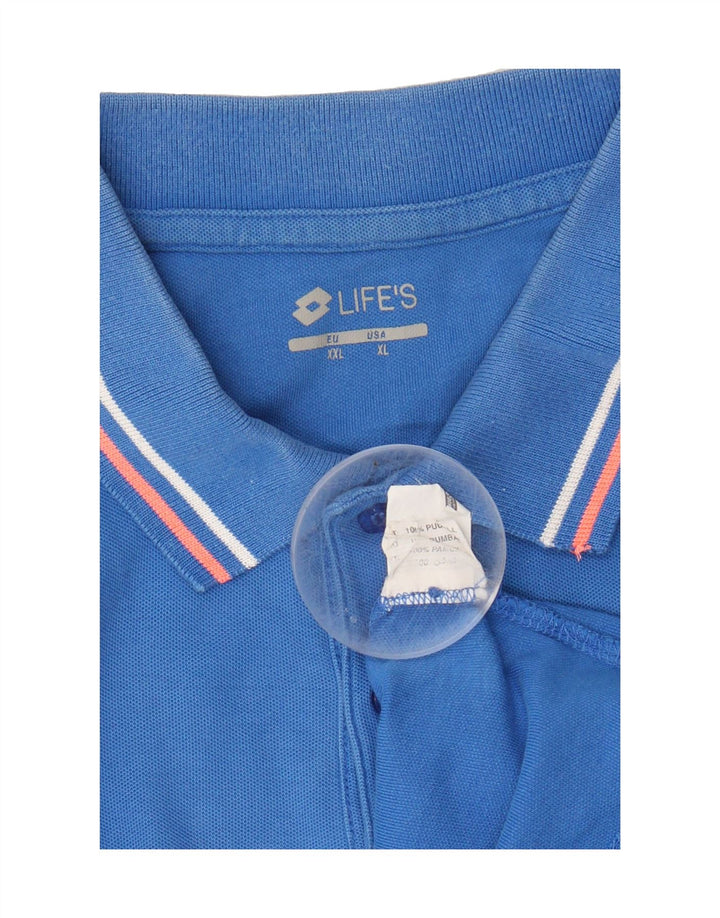 LOTTO Mens Polo Shirt XL Blue Vintage Lotto and Second-Hand Lotto from Messina Hembry 