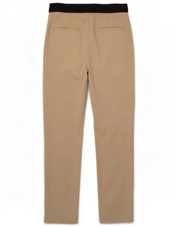 Zara Mujer Pantalón Chino Slim Medium W28 L26 Poliéster Color Block Beige