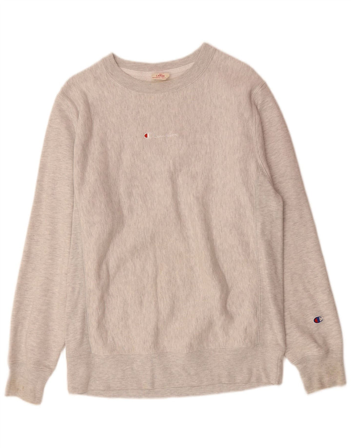 CHAMPION Sudadera tipo jersey para hombre de algodón moteado gris grande