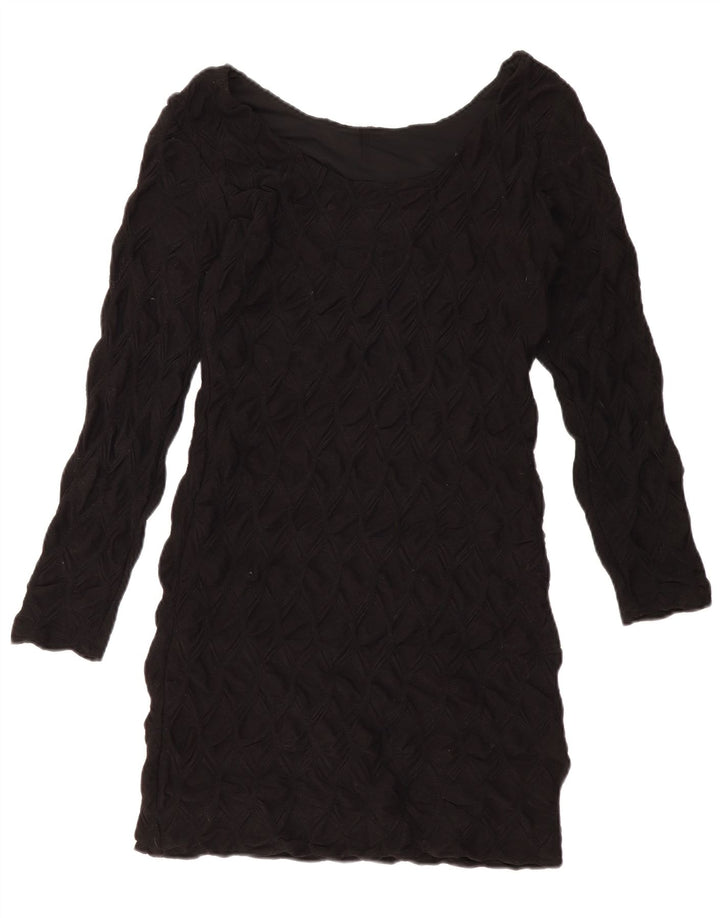 ZARA Vestido tubo de manga larga para mujer UK 44 Large Negro