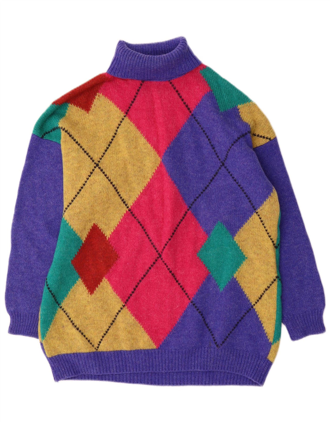 Benetton Jersey De Cuello Vuelto para Mujer UK 46 Large Multicolor