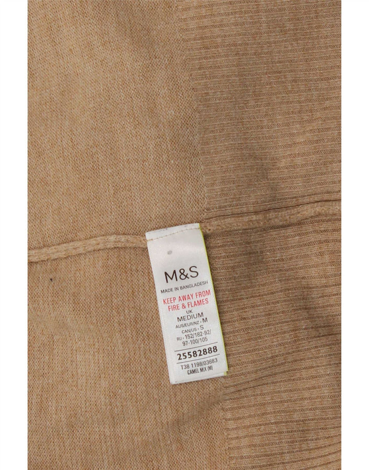 Marks & Spencer Jersey con cuello alto para mujer, talla 44, color beige medio