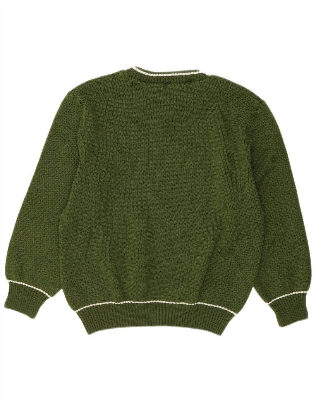 VINTAGE Jersey de cuello redondo para hombre verde medio