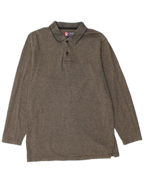 Chaps Ralph Lauren Polo de manga larga para hombre de algodón moteado gris medio
