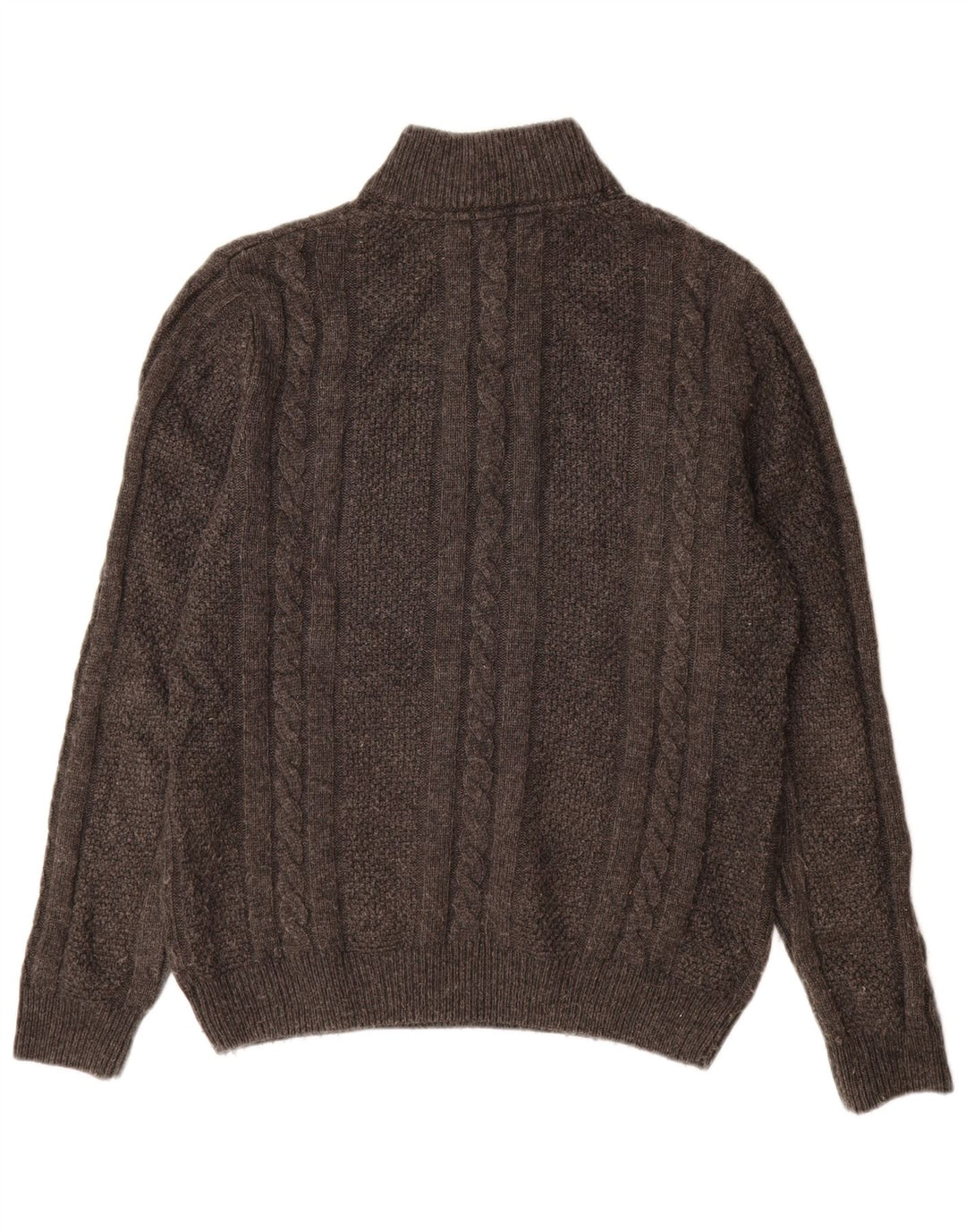 Crew Clothing - Jersey con cuello y cremallera para hombre, lana gris grande