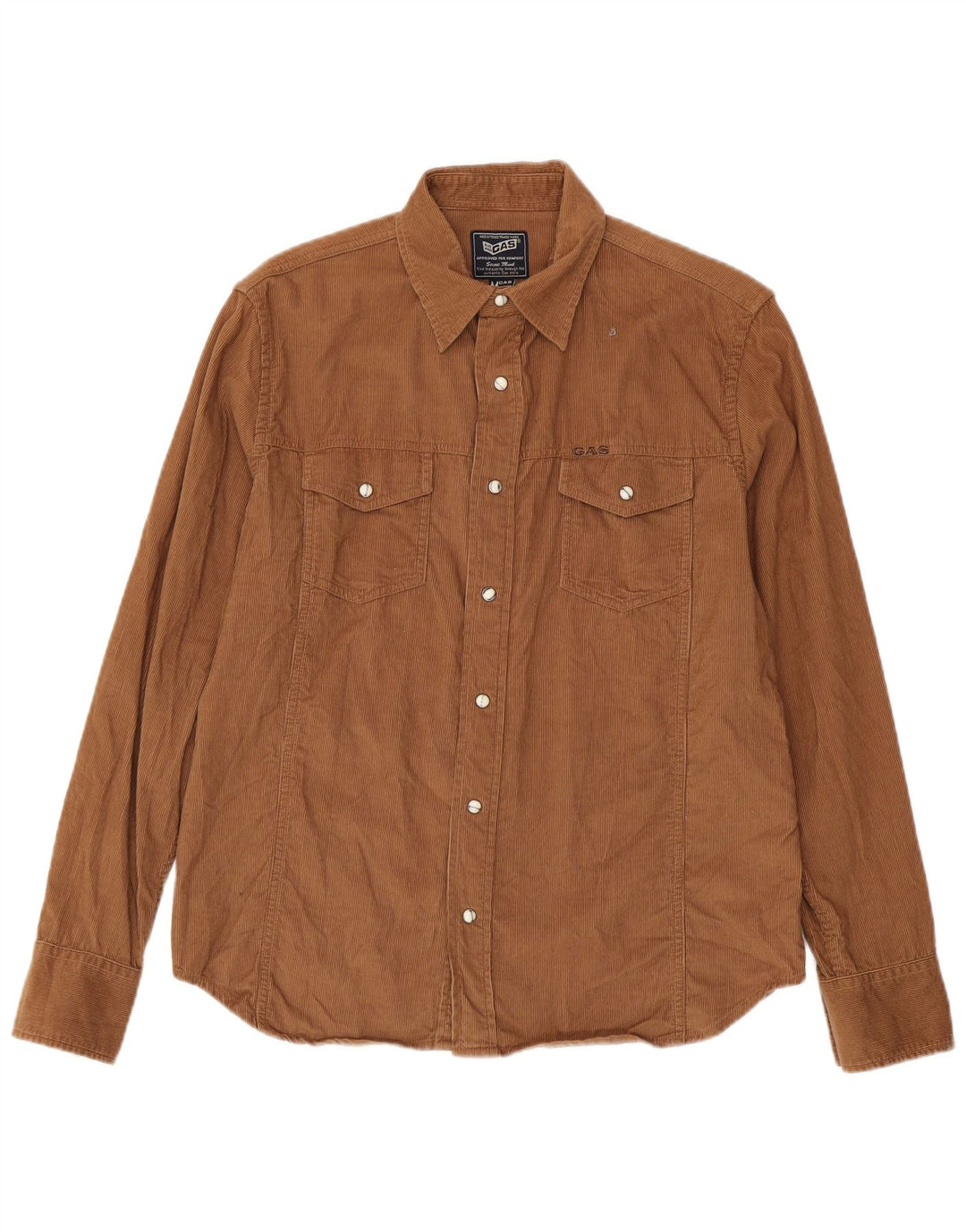 Camisa De Pana Gas Hombre Algodón Marrón Medio