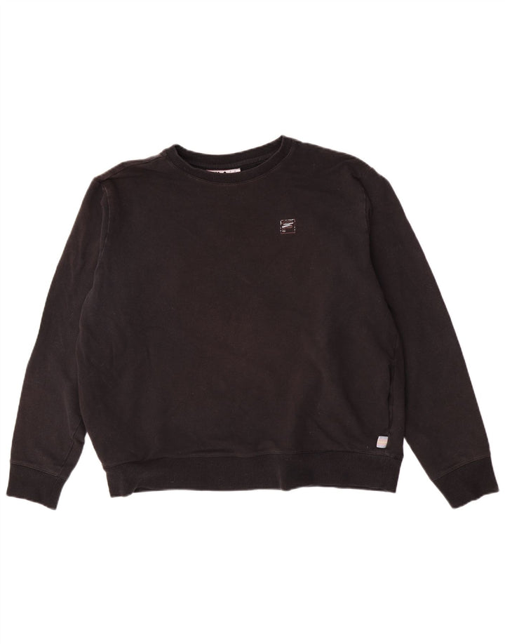 Fila - Sudadera extragrande para mujer, talla 40, talla grande, algodón negro