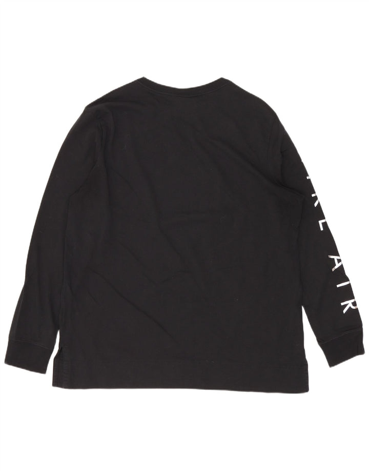 Nike Camiseta gráfica de manga larga para hombre, talla grande, color negro