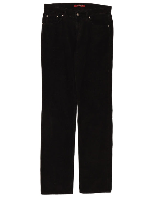 Carrera Mens 700 Pantalones rectos de pana W33 L34 Algodón negro
