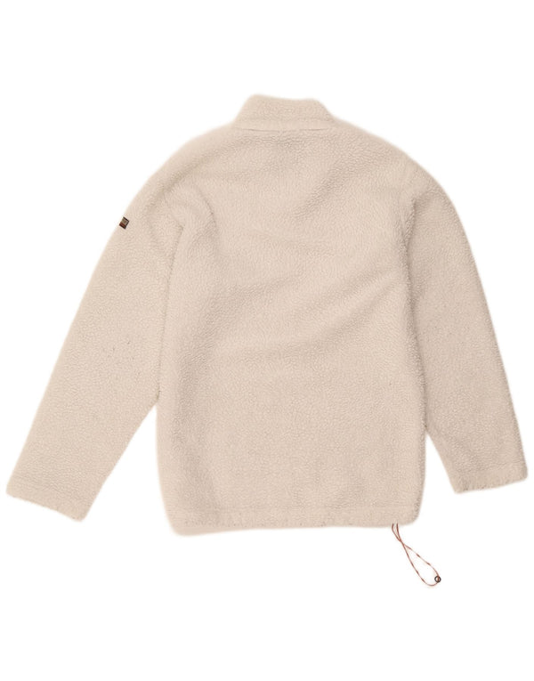 Napapijri Jersey De Forro Polar Con Cuello Y Cremallera Geographic Para Hombre Pequeño Poliéster Blanco