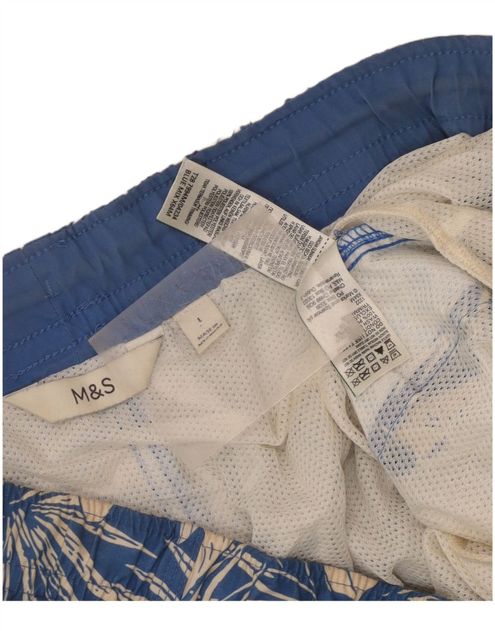 Marks & Spencer - Bañador para hombre, talla grande, poliéster floral azul