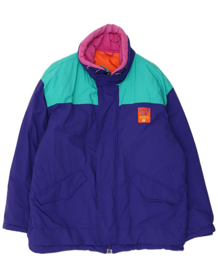 Belfe Chaqueta cortavientos para hombre UK 44 2XL Azul Colorblock Nylon