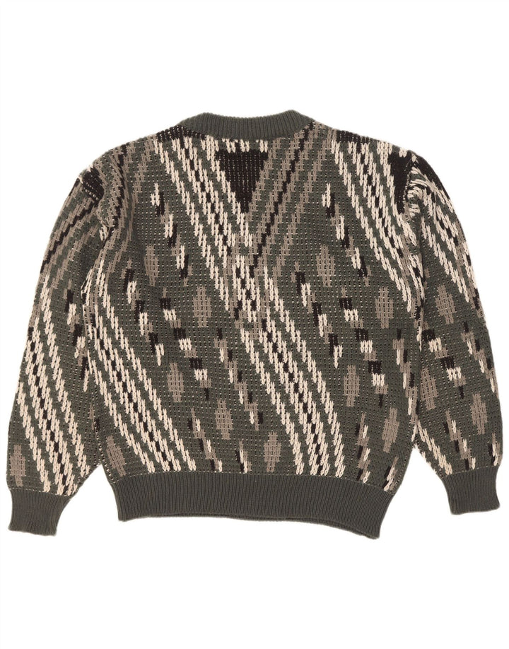 Ciao Hombre Jersey De Cuello Redondo Jersey De Lana A Rayas Verde Grande