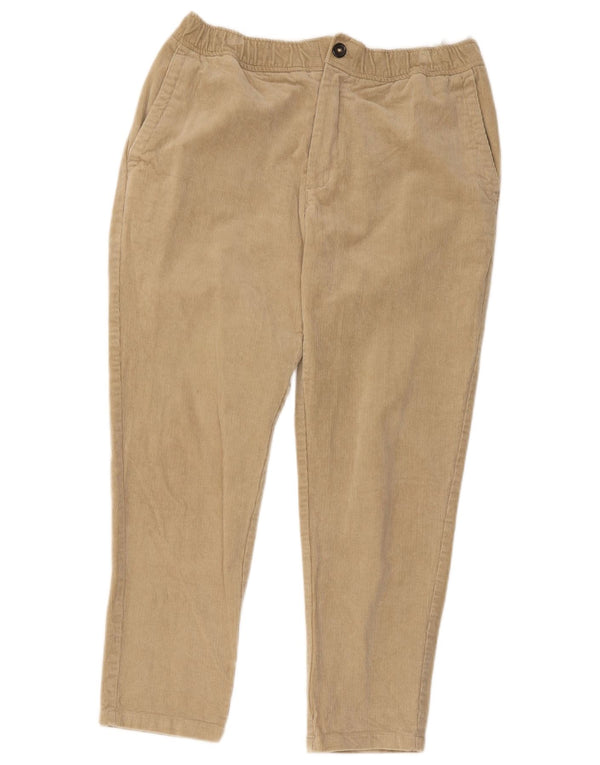 Zara Mujer Pantalón Tapered De Pana XL W30 L25 Algodón Beige