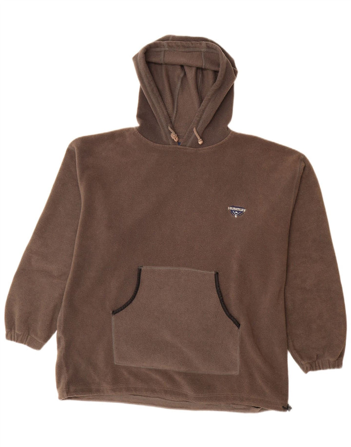 VINTAGE Jersey polar con capucha para hombre Poliéster gris grande