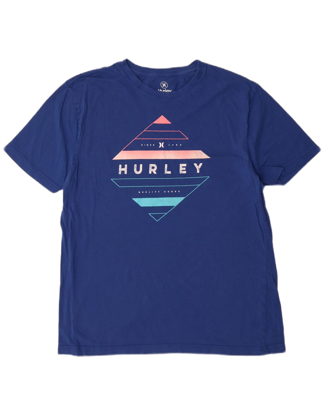 Hurley - Camiseta gráfica para hombre, parte superior de algodón azul medio