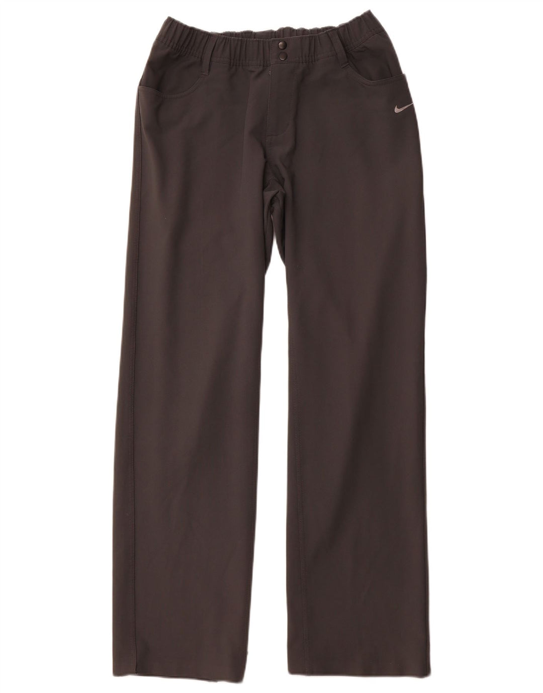 NIKE Pantalones casuales rectos Dri Fit para hombre pequeños W27 L31 poliéster gris