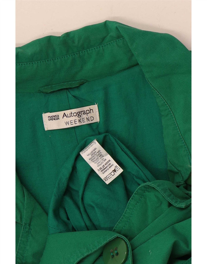 Marks & Spencer Gabardina corta para mujer UK 42 Algodón verde medio