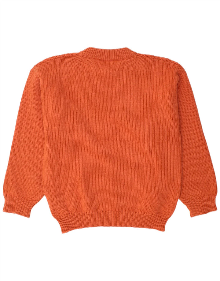 Trademark - Jersey de cuello redondo para hombre, color naranja medio, lana Fair Isle