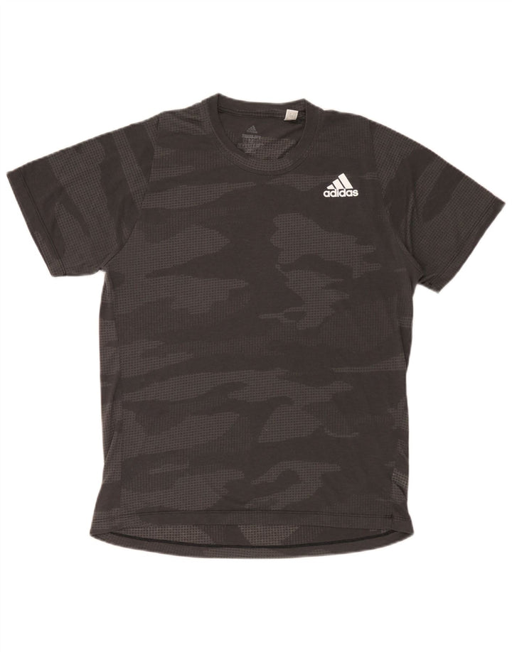 Adidas Hombre Climalite Camiseta Top Gris Medio Camuflaje Poliéster