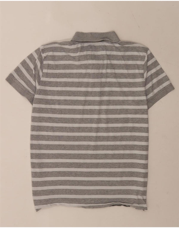 Crew Clothing Polo de manga corta para hombre XL Algodón a rayas gris