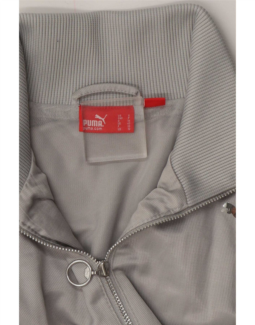 Puma Mujer Chándal Top Chaqueta Reino Unido 10 Pequeño Gris
