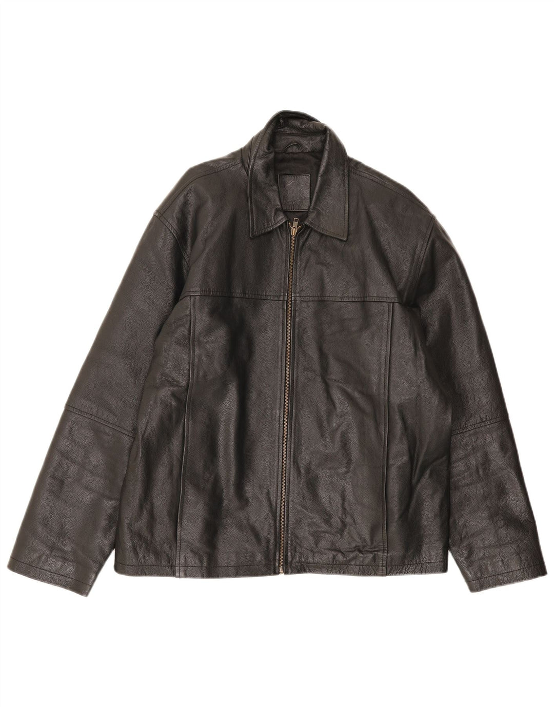 St. Bernard Chaqueta de cuero para hombre Reino Unido 41 Grande Negro