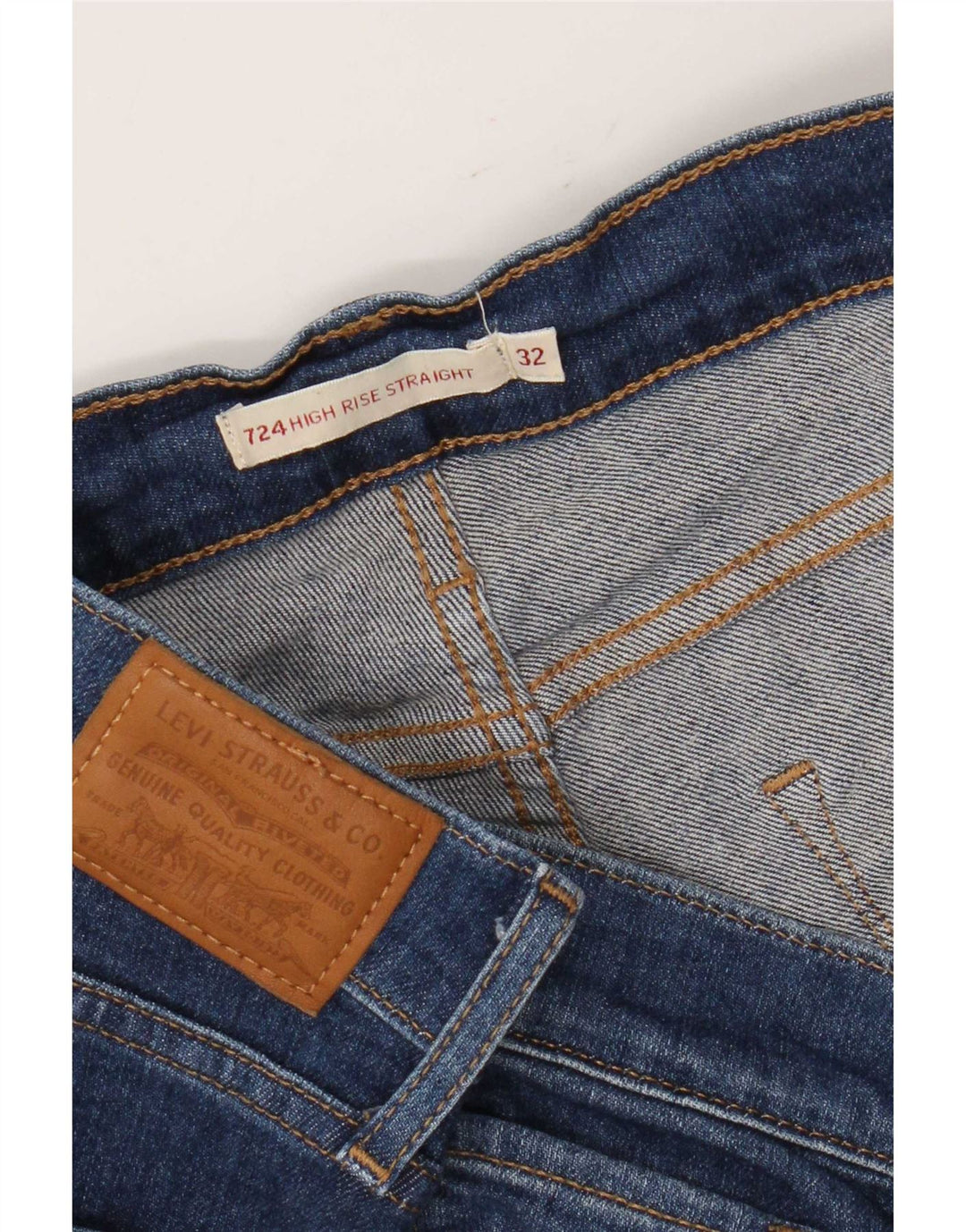 Levi's Mujer 724 Vaqueros Rectos De Tiro Alto W32 L26 Azul