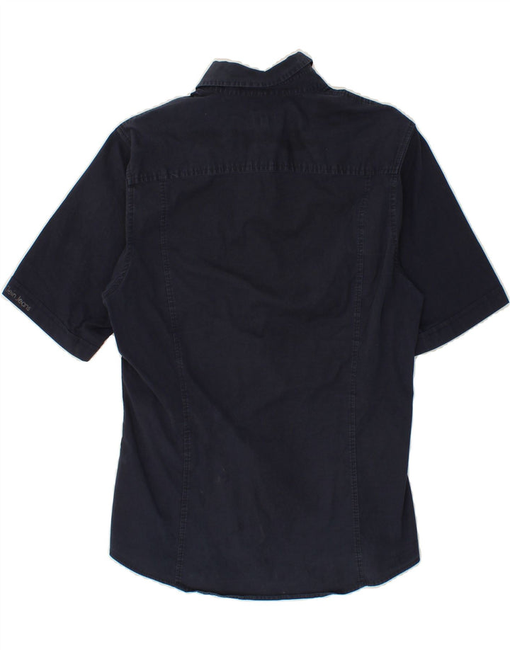 CALVIN KLEIN JEANS Mens Short Sleeve Shirt Medium Navy Blue Cotton Vintage Calvin Klein Jeans and Second-Hand Calvin Klein Jeans from Messina Hembry 