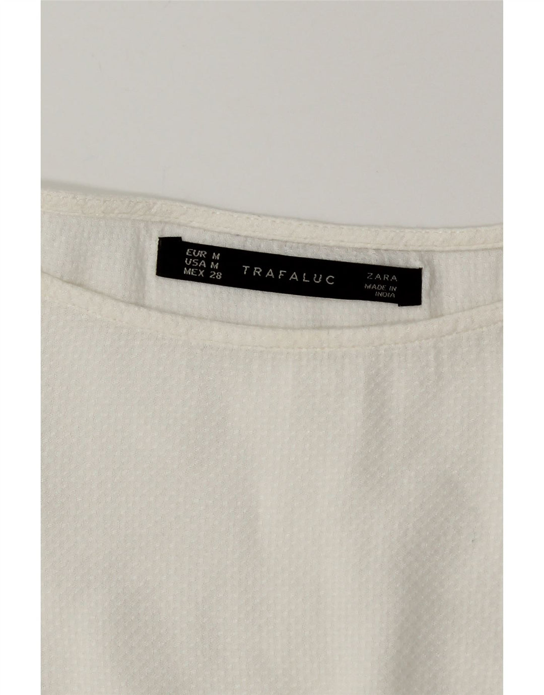 Zara Mujer Blusa Extragrande Top UK 44 Medio Blanco Poliéster
