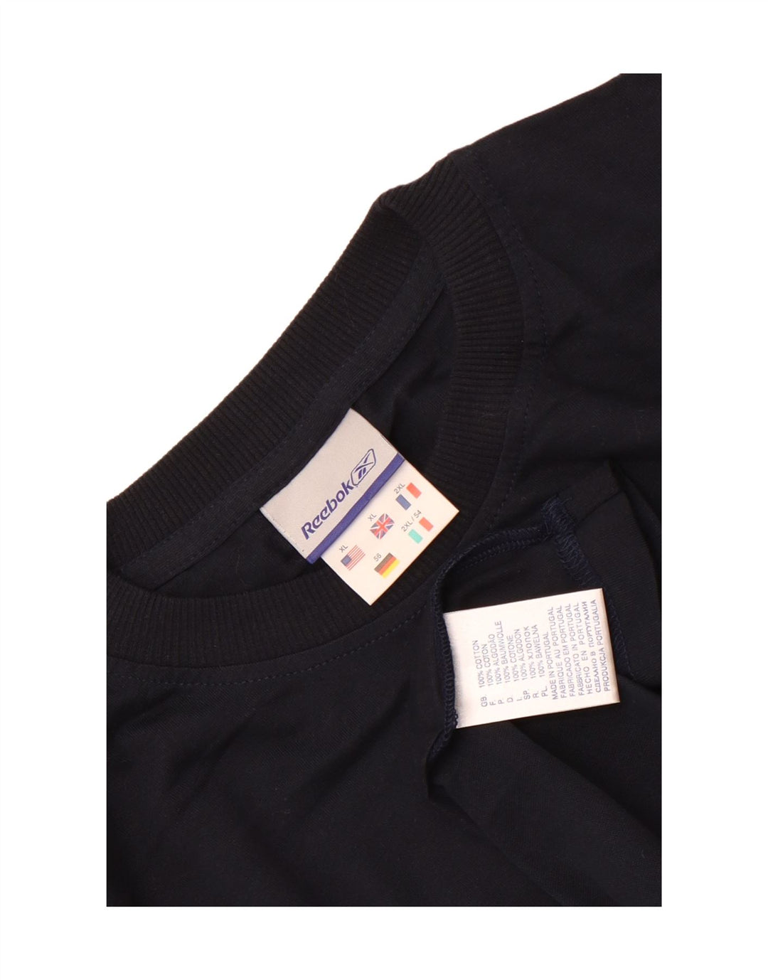 Camiseta Reebok Hombre Top XL Azul Marino Algodón