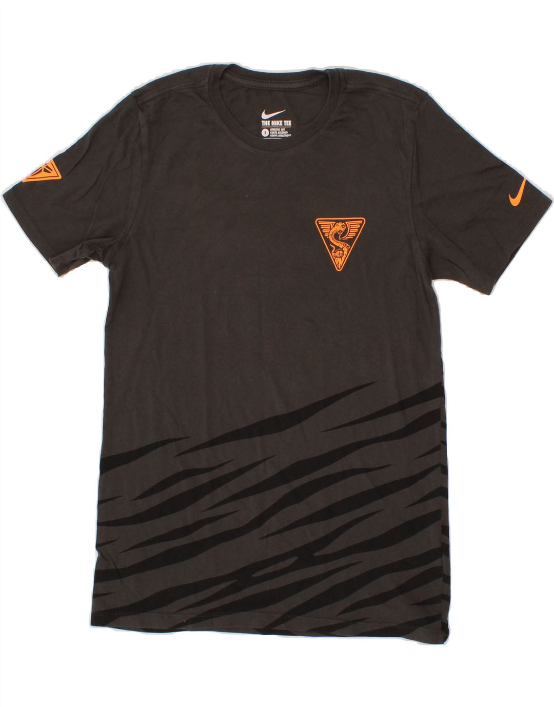 NIKE Mens Graphic T-Shirt Top Small Black Striped Cotton Vintage Nike and Second-Hand Nike from Messina Hembry 