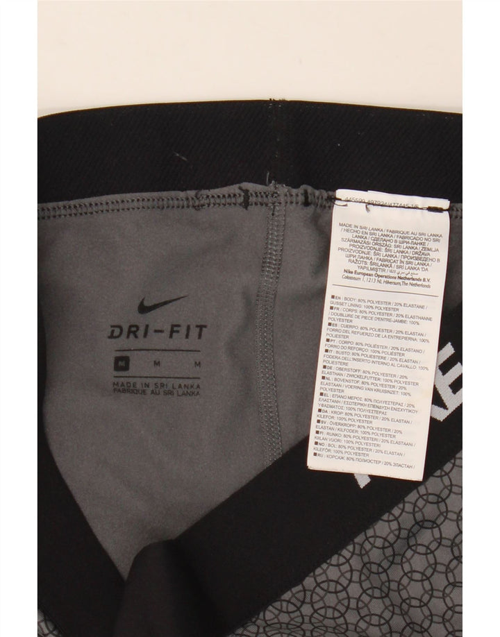 Nike Leggings gráficos Dri Fit para mujer UK 12 Poliéster geométrico gris medio