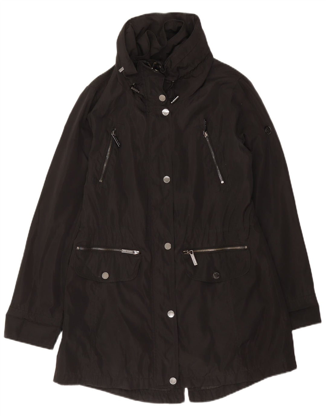 Michael Kors Parka con capucha para mujer UK 10 Small Poliéster negro