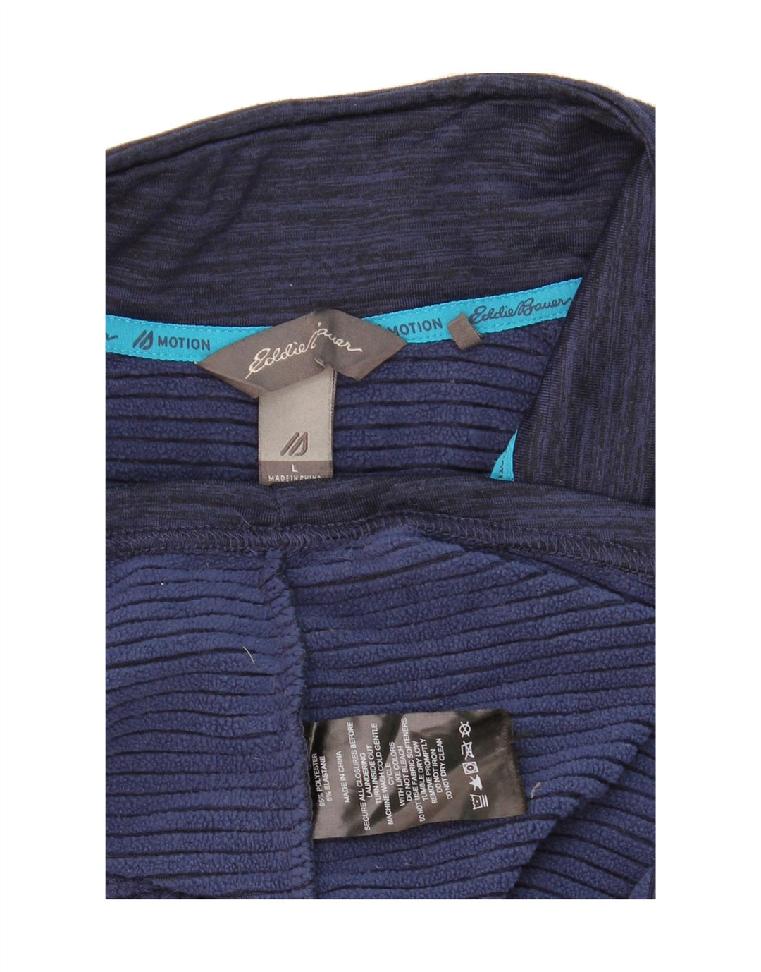EDDIE BAUER Mens Zip Neck Pullover Tracksuit Top Large Navy Blue Striped Vintage Eddie Bauer and Second-Hand Eddie Bauer from Messina Hembry 