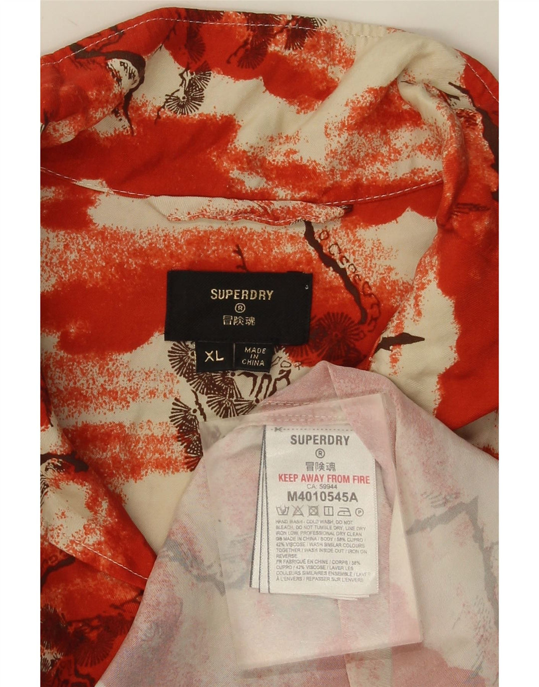 Superdry Camisa De Manga Corta Para Hombre XL Red Tie Dye Cupro